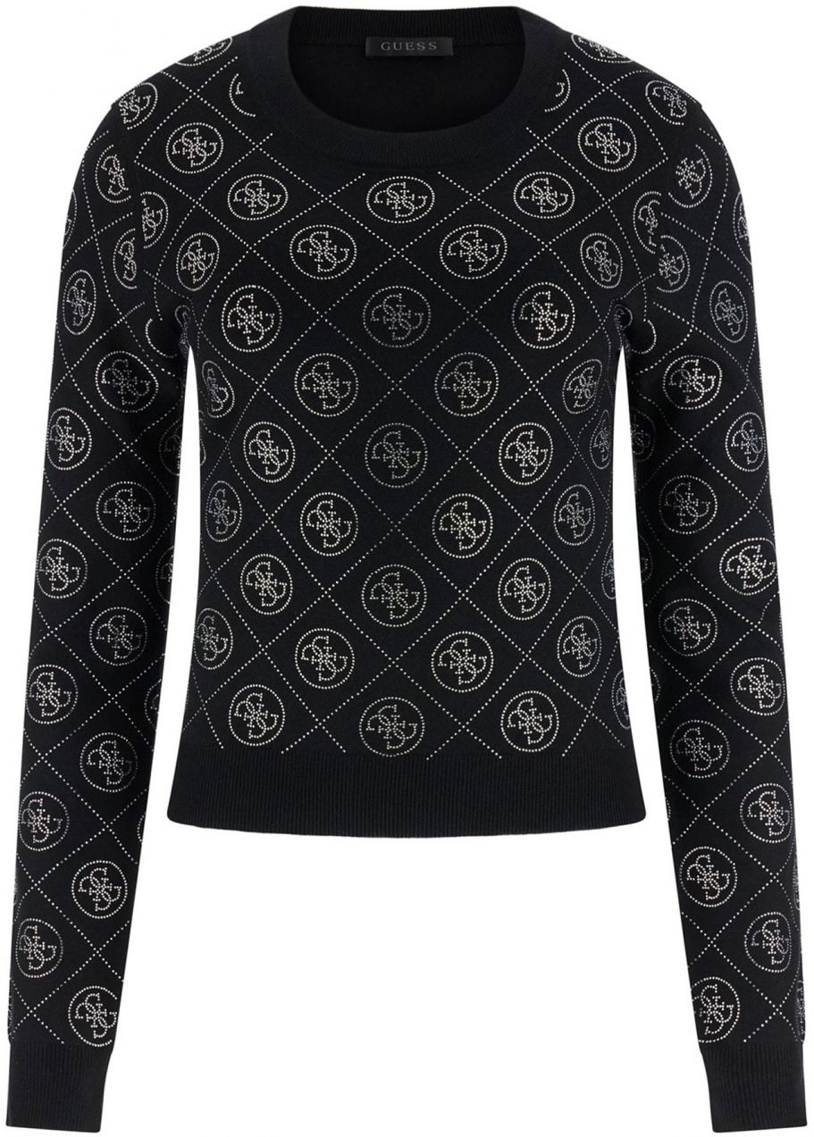 GUESS Sveter  čierna / strieborná