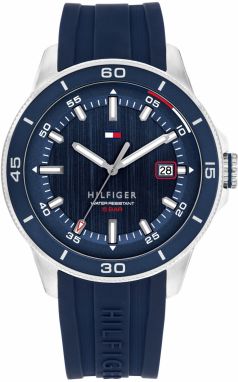 TOMMY HILFIGER Analógové hodinky 'REMY'  námornícka modrá / červená / strieborná