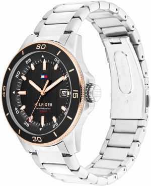 TOMMY HILFIGER Analógové hodinky 'REMY'  zlatá / čierna / strieborná