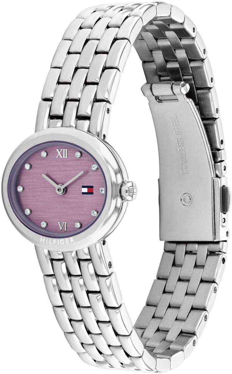 TOMMY HILFIGER Analógové hodinky 'MOIRA'  eozín / strieborná