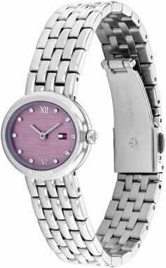 TOMMY HILFIGER Analógové hodinky 'MOIRA'  eozín / strieborná