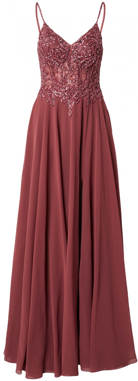LUXUAR Večerné šaty  karmínovo červená