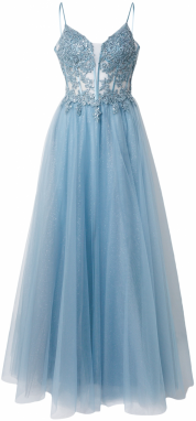 LUXUAR Večerné šaty  dymovo modrá