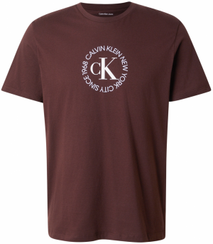 Calvin Klein Jeans Tričko  pastelovo modrá / čokoládová / biela