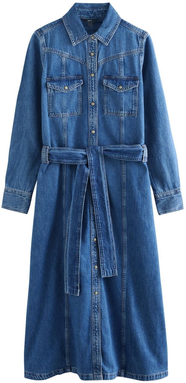 Next Košeľové šaty  modrá denim
