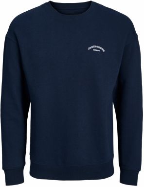 Jack & Jones Plus Mikina 'JJCOLLEGE'  námornícka modrá / biela