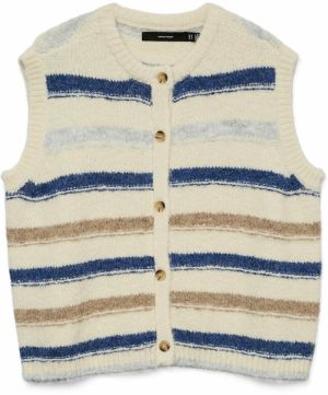 VERO MODA Pletená vesta 'VMKIRA'  nebielená / svetlomodrá / tmavomodrá / hnedá