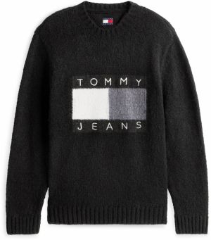 Tommy Jeans Sveter  tmavosivá / čierna / biela