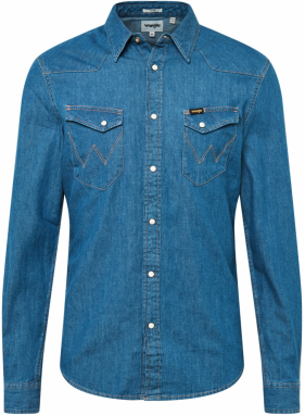 WRANGLER Košeľa 'Western'  modrá denim