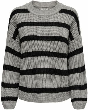 JDY Oversize sveter 'JDYJusty'  sivá / čierna