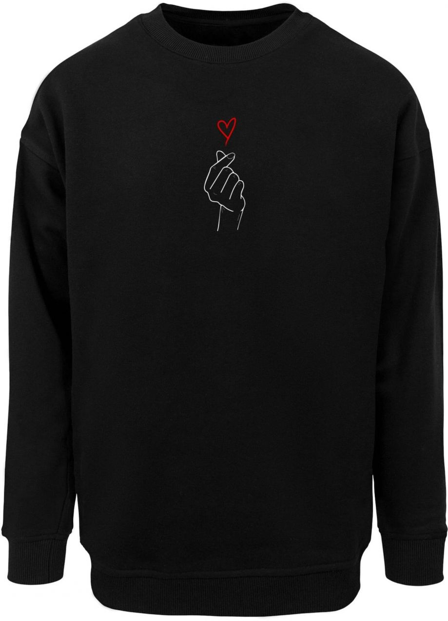 Merchcode Mikina 'K Heart'  červená / čierna / biela