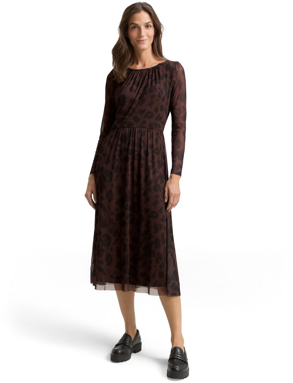 TOM TAILOR Šaty  tmavohnedá / čierna