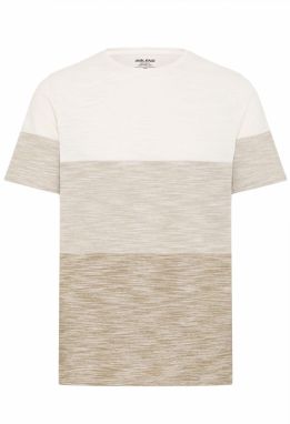 BLEND Tričko 'BHKEITH'  svetlobéžová / béžová melírovaná / kaki