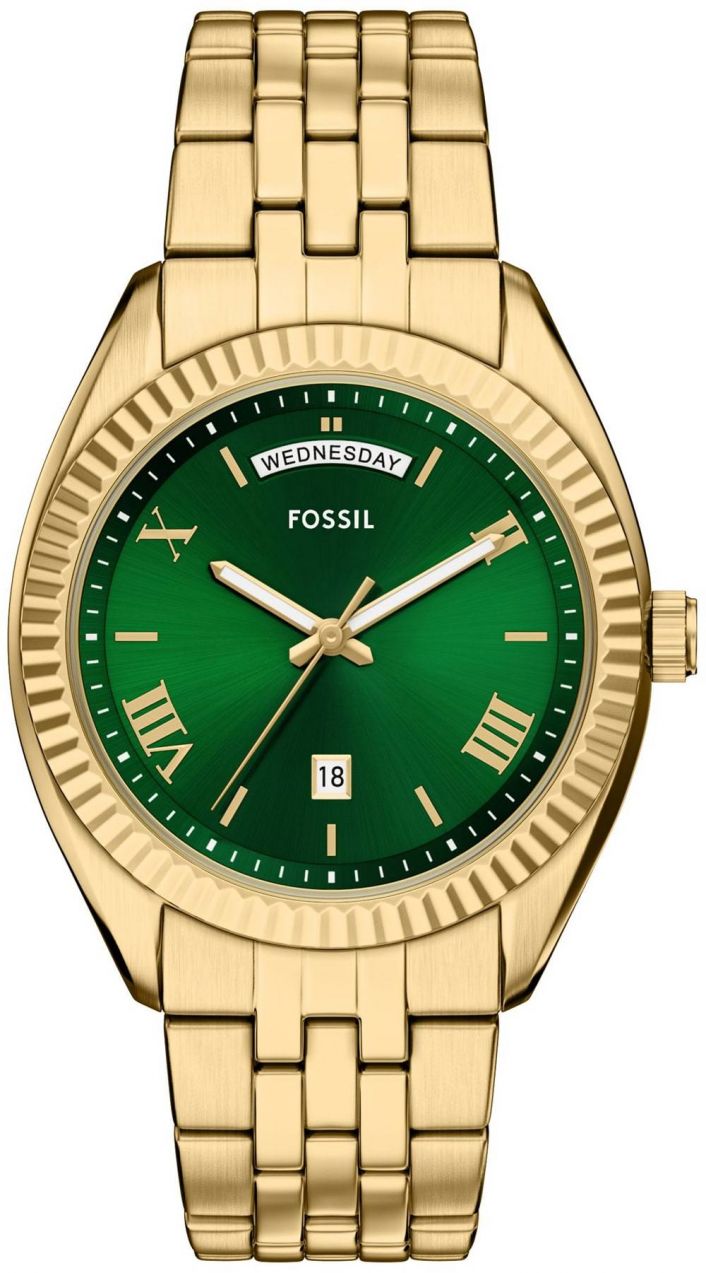 FOSSIL Analógové hodinky 'CAMPBELL'  zlatá / smaragdová
