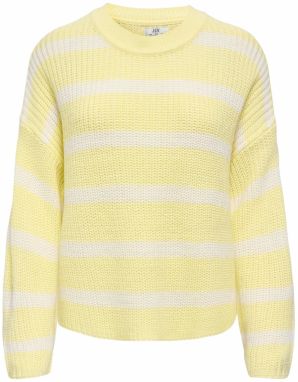 JDY Oversize sveter 'JDYJUSTY'  svetložltá / biela