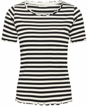 Cream Tričko 'CRRibba'  čierna / biela