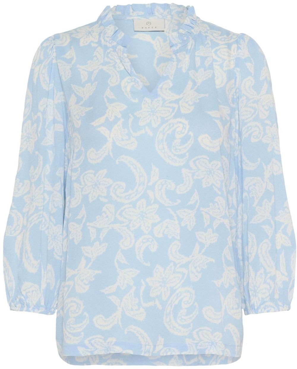 Kaffe Blúzka 'KARiani'  svetlomodrá / šedobiela
