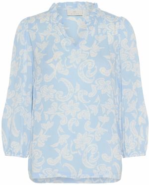 Kaffe Blúzka 'KARiani'  svetlomodrá / šedobiela