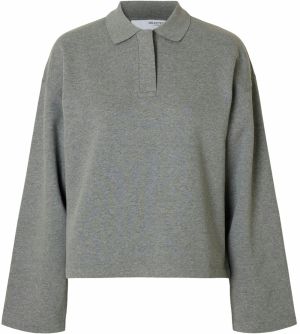 SELECTED Sveter 'SLFARI GIA'  sivá melírovaná