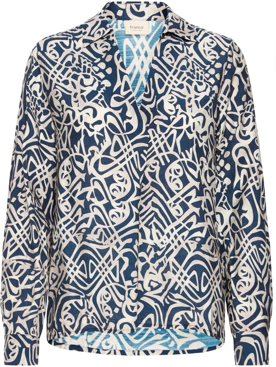 Fransa Blúzka 'FRARIANA'  námornícka modrá / biela