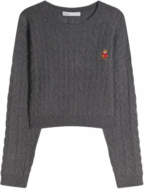 Bershka Sveter  tmavosivá