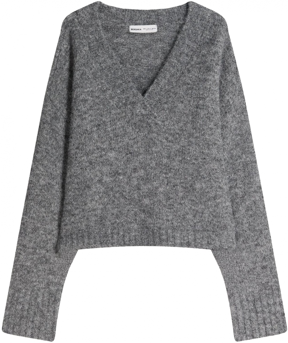 Bershka Sveter  tmavosivá