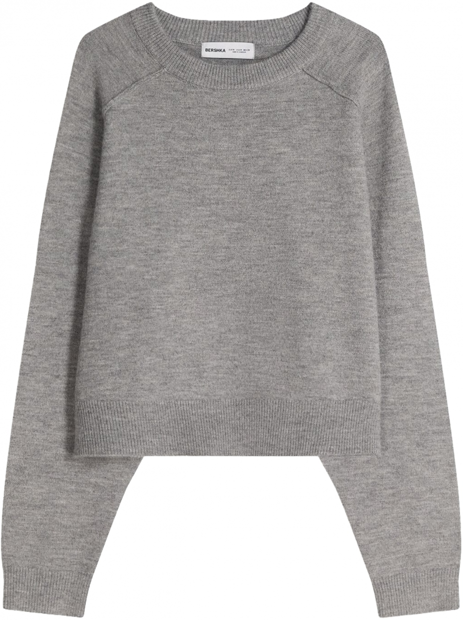 Bershka Sveter  sivá melírovaná