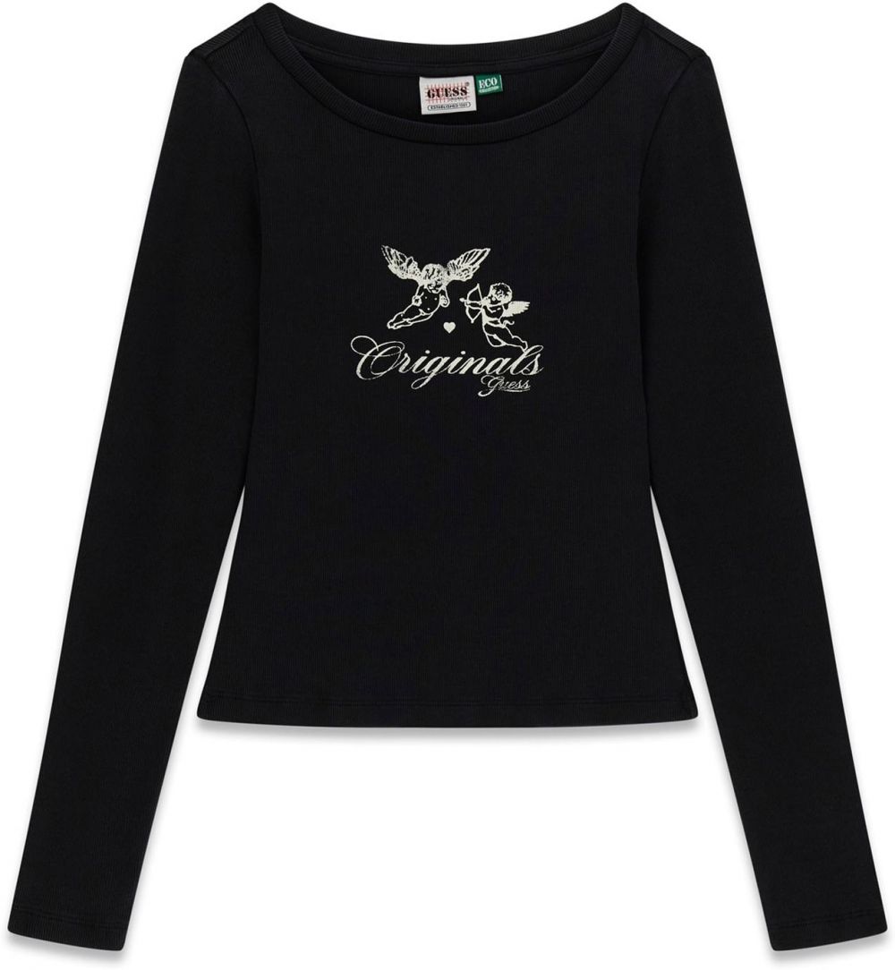 GUESS Originals Tričko  čierna / biela