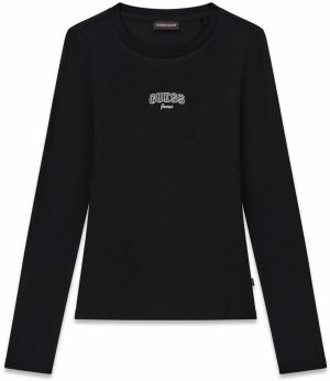 GUESS JEANS Tričko  čierna / biela