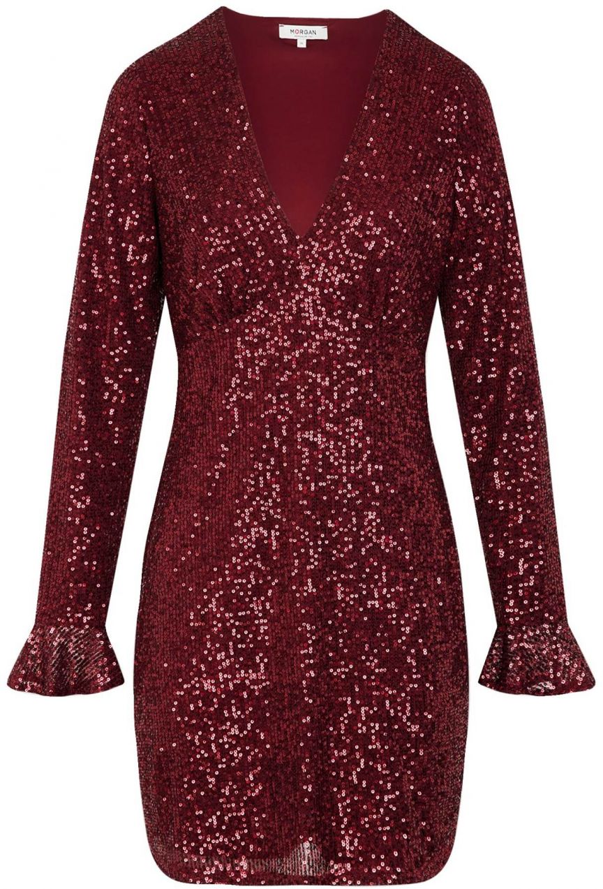 Morgan Kokteilové šaty '252-RDISCO'  farba lesného ovocia