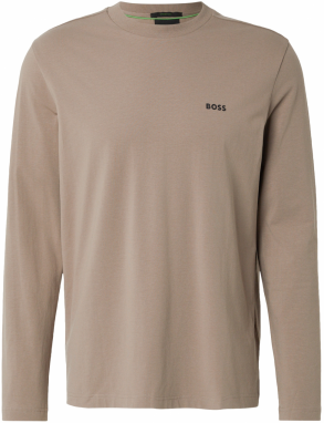 BOSS Tričko  kaki / čierna