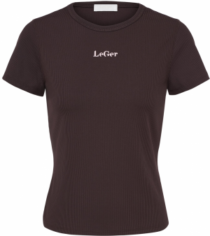 LeGer by Lena Gercke Tričko 'Simone'  tmavohnedá / biela