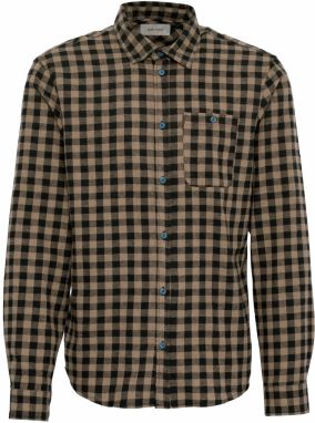 BLEND Košeľa  svetlohnedá / čierna