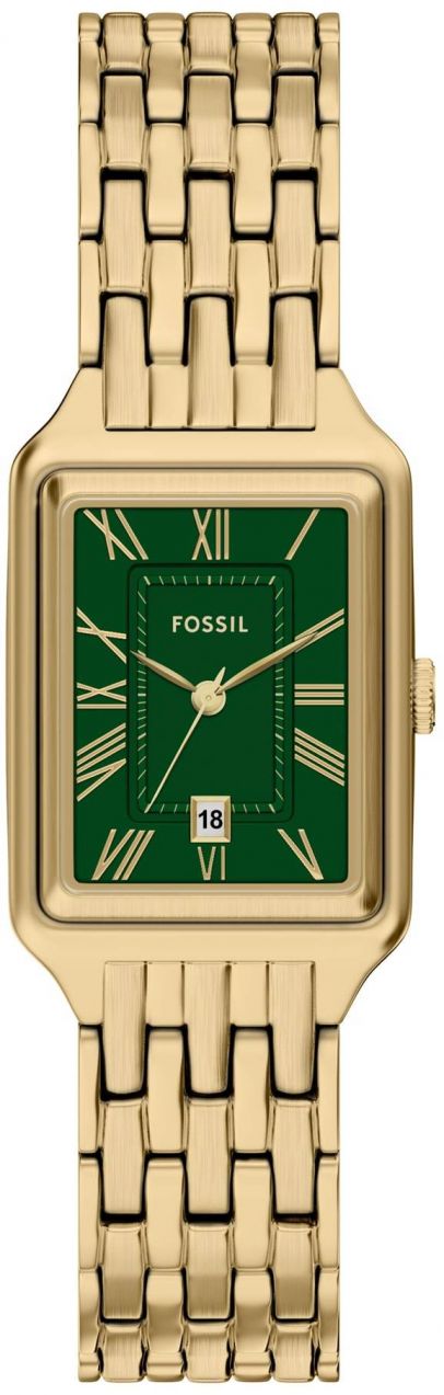 FOSSIL Analógové hodinky 'RAQUEL'  zlatá / smaragdová