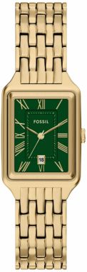 FOSSIL Analógové hodinky 'RAQUEL'  zlatá / smaragdová