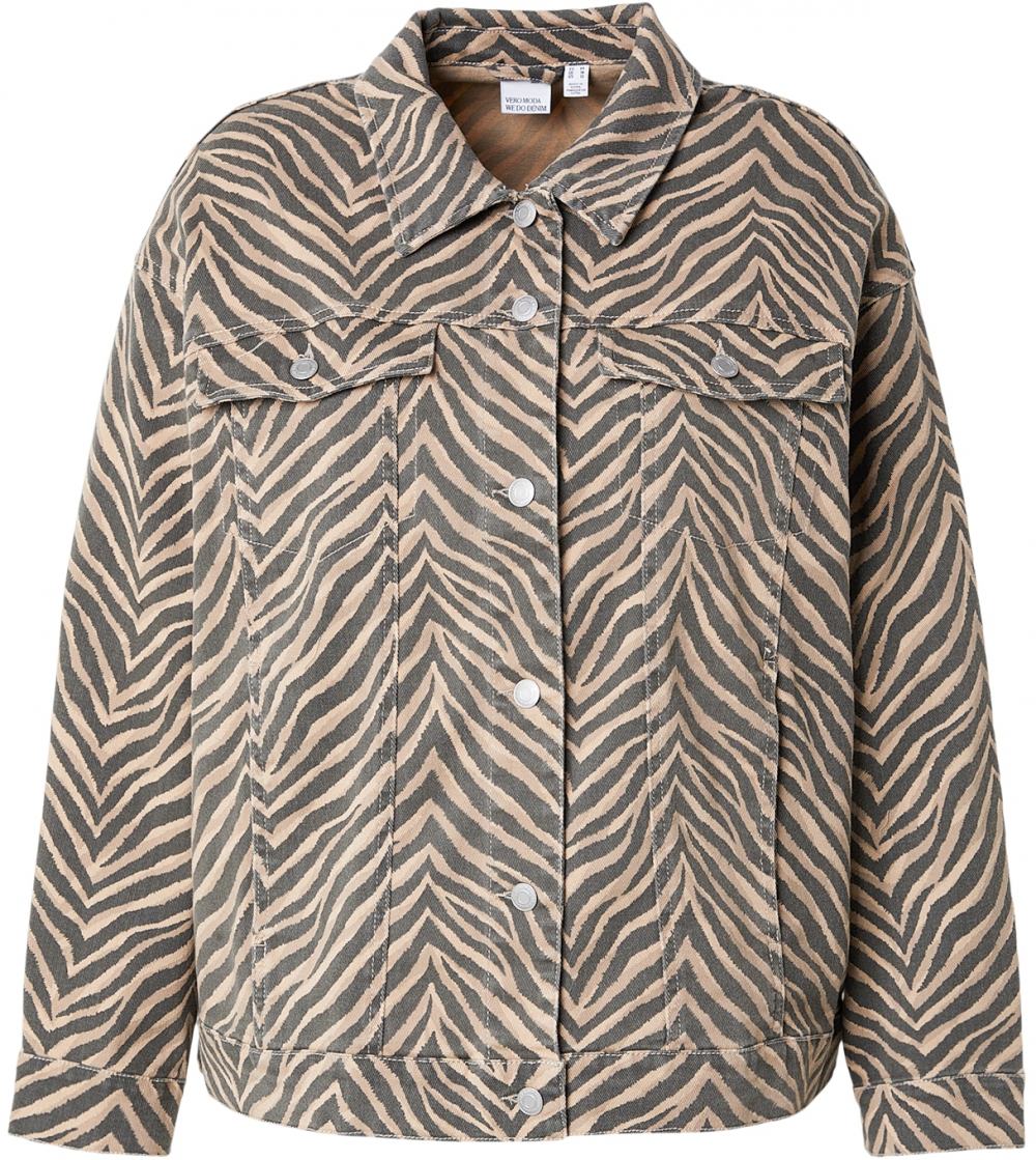 Vero Moda Curve Prechodná bunda 'VMCTessa'  kapučíno / čierny denim