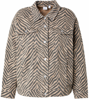 Vero Moda Curve Prechodná bunda 'VMCTessa'  kapučíno / čierny denim