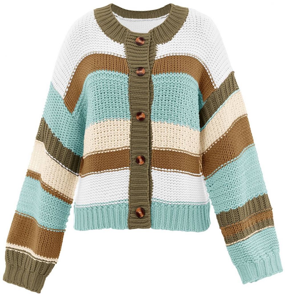 Imily Bela Kardigán  vodová / karamelová / olivová / biela