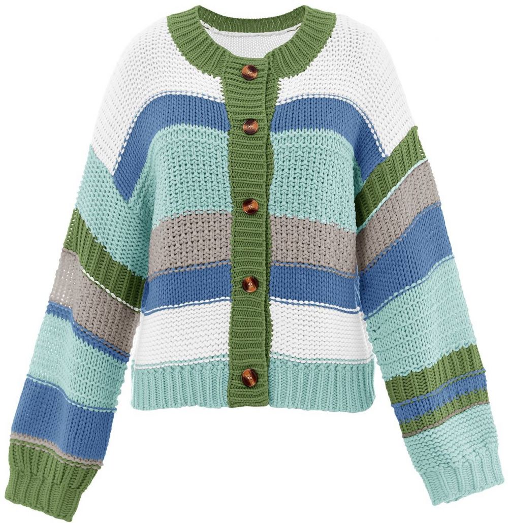 Imily Bela Kardigán  vodová / enciánová / kiwi / biela