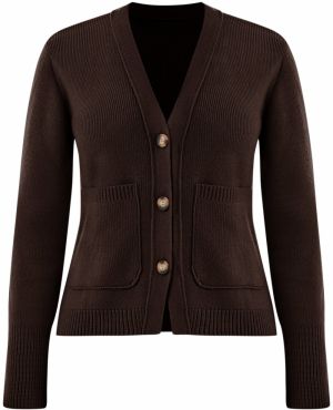 Imily Bela Kardigán  tmavohnedá