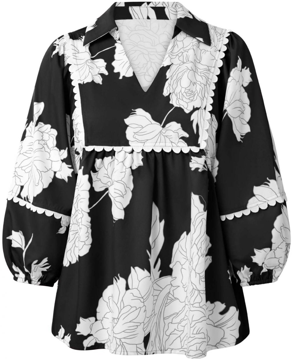 Imily Bela Blúzka  čierna / biela