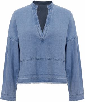 Imily Bela Blúzka  modrá denim