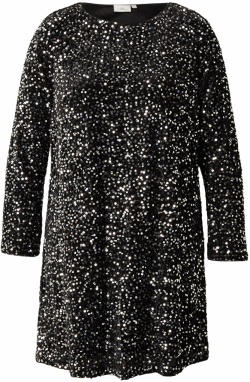 ONLY Carmakoma Kokteilové šaty 'CARDAIZA'  čierna / strieborná