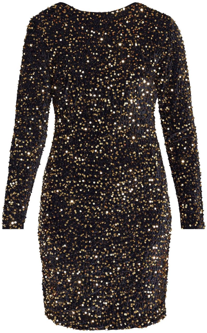 SISTERS POINT Kokteilové šaty 'GIGI'  zlatá / čierna