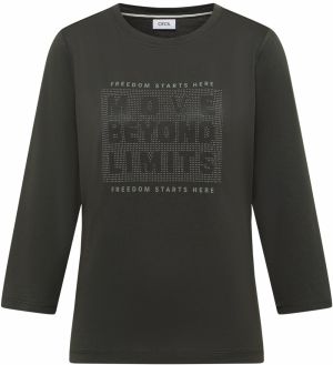 CECIL Tričko 'Hotfix'  antracitová / pastelovo zelená