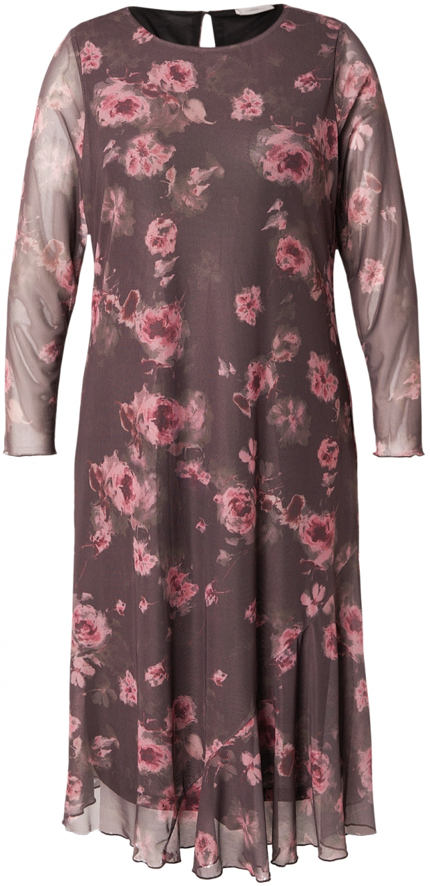 ONLY Carmakoma Šaty 'CARLoura'  čokoládová / tmavozelená / ružová / ružová