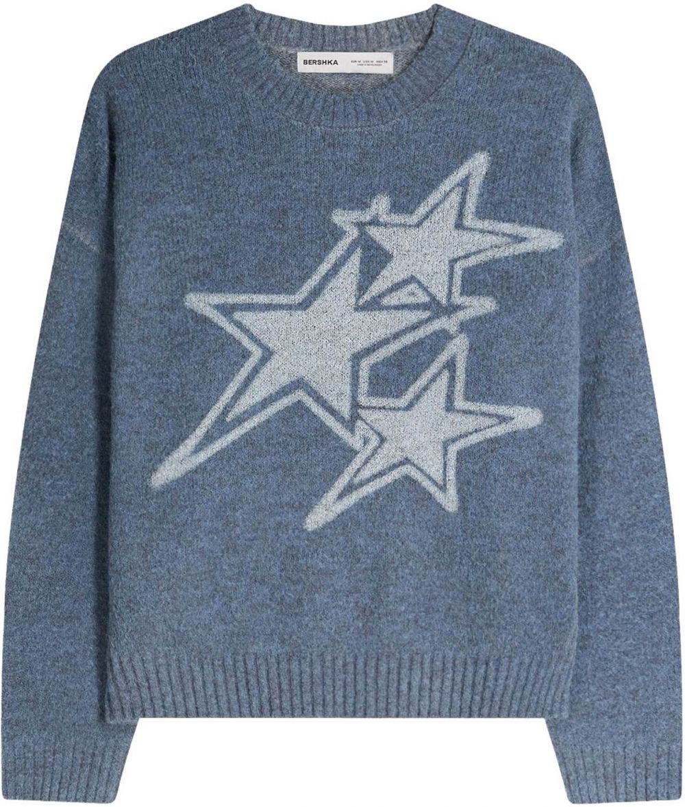 Bershka Sveter  opálová / svetlomodrá