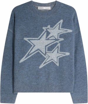 Bershka Sveter  opálová / svetlomodrá