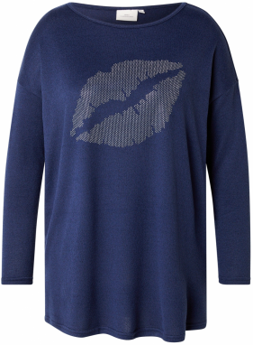 ONLY Carmakoma Tričko 'CARMALBA'  tmavomodrá / strieborná