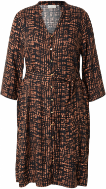 ONLY Carmakoma Košeľové šaty  svetlomodrá / hnedá / čierna